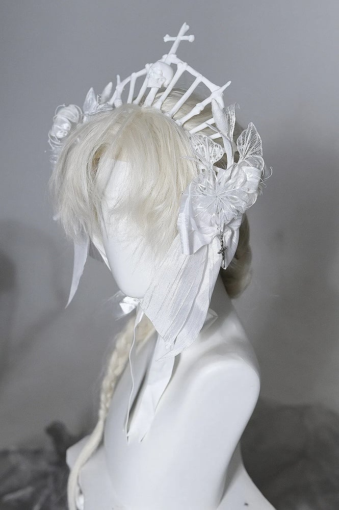 [Vorbestellung bis 8. Juni] Phantom Night Serie Gothic Kreuz Skelett Krone Kopfschmuck Stirnband