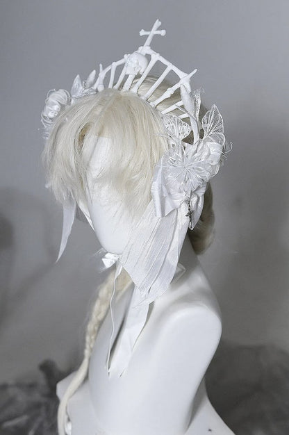 [Vorbestellung bis 8. Juni] Phantom Night Serie Gothic Kreuz Skelett Krone Kopfschmuck Stirnband
