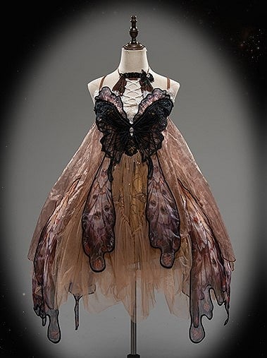 【12月16日予約締切】withered leaf butterfly2.0ゴシックロリータバタフライウイングドレスTypeA/B