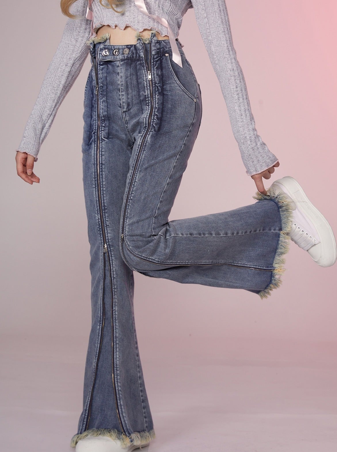 High Street Fashionable Osh Flared Denim