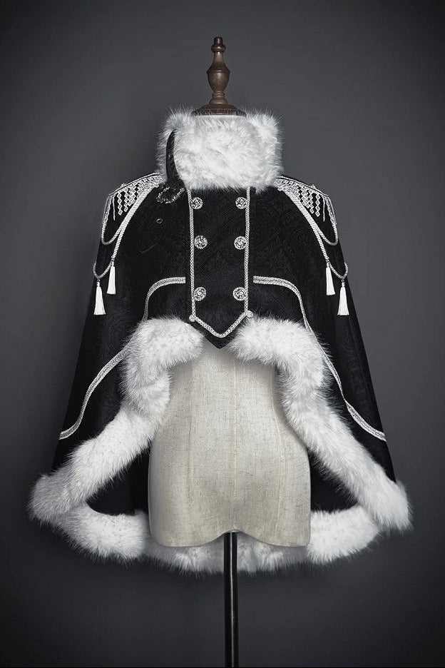 【2月23日予約締切】ドーンブレイカーゴシックミリタリーエポレットファーケープコート