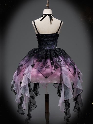 【12月16日予約締切】withered leaf butterfly1.0ゴシックホルターネックバタフライアシメチュールドレス