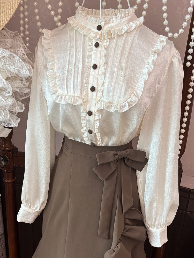 【12月23日予約締切】トワイライトレインロマンティックフリルシャツ