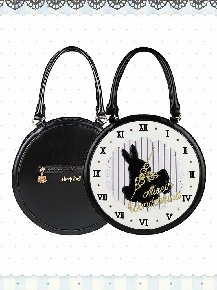 [Date limite de précommande : 16 juillet] Sac à main horloge lapin fantasy Alice (avec bandoulière)