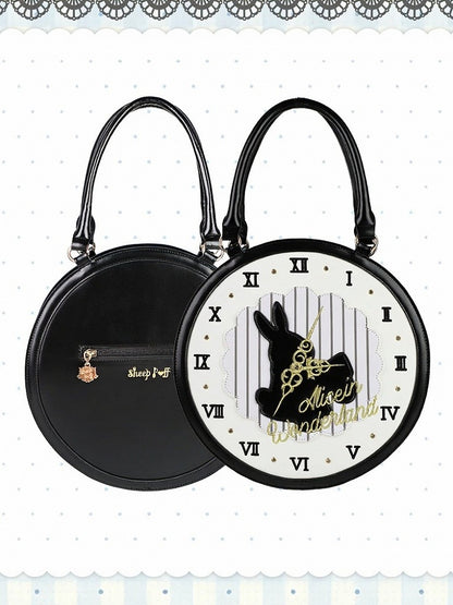 [Date limite de précommande : 16 juillet] Sac à main horloge lapin fantasy Alice (avec bandoulière)