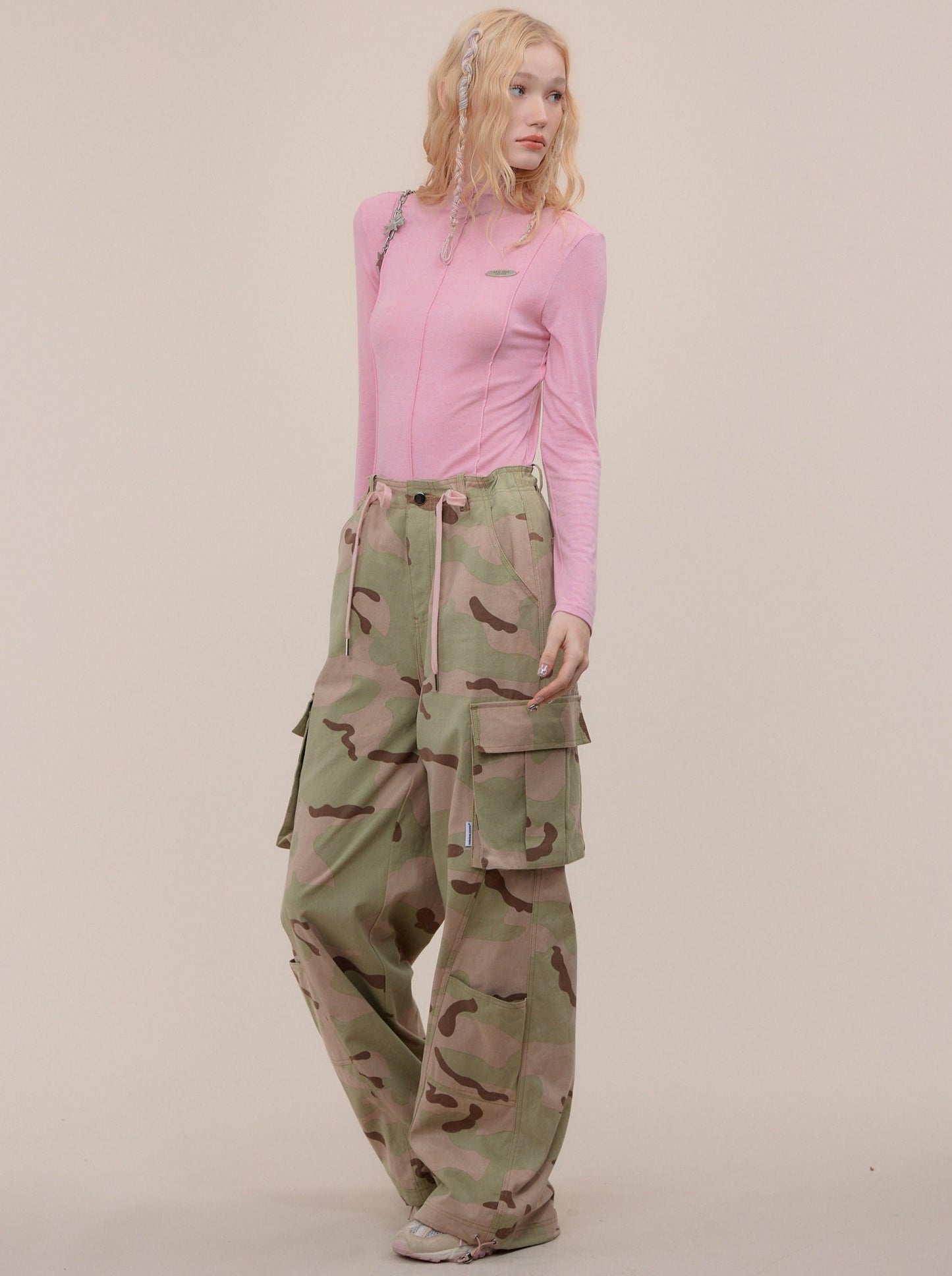 American High Waist Casual Camouflage Pants