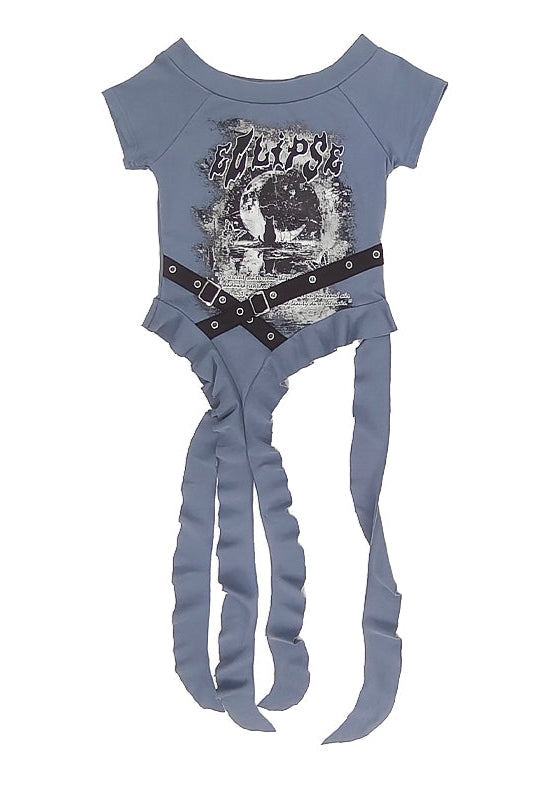 ダークサブカルトップス＋チェックスカート