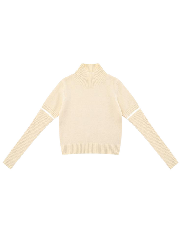 Half Turtleneck Sweater Knit Two Piece Tops