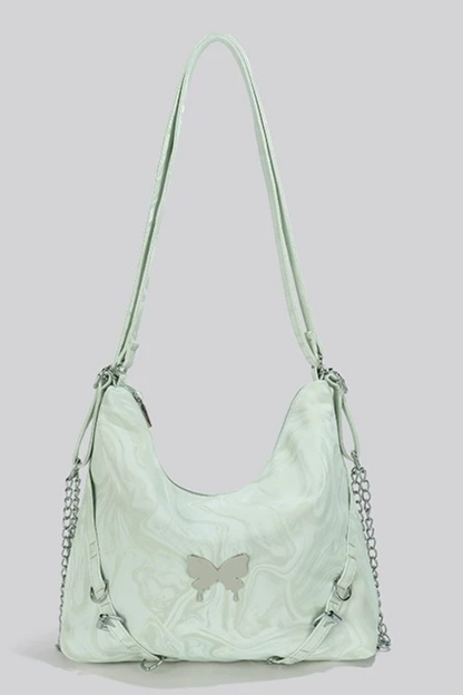 Silver Butterfly Wan Shoulder Bag