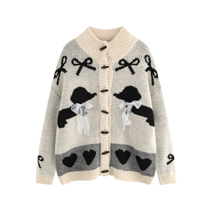 Bow Detail Button Up Cardigan