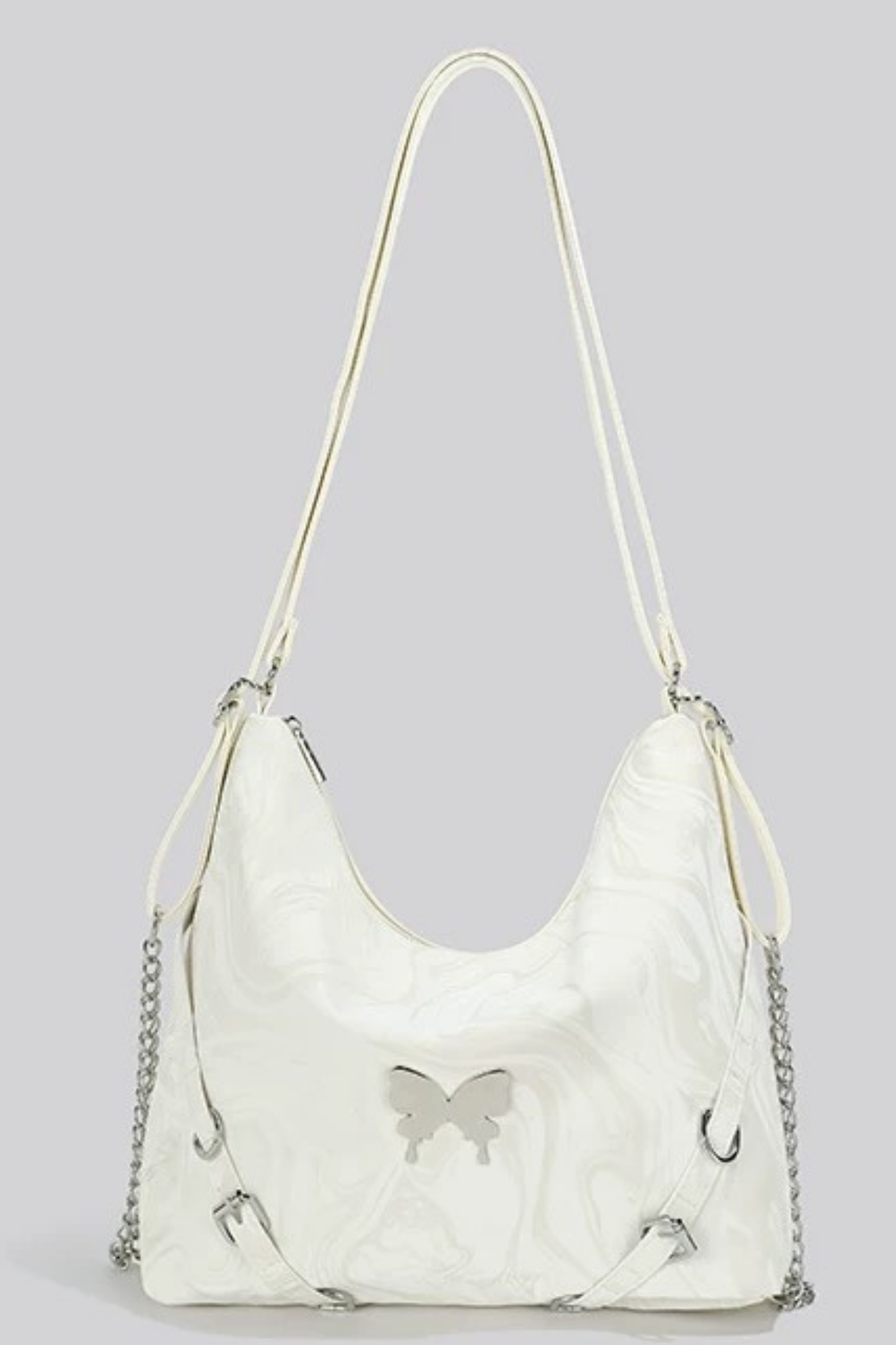 Silver Butterfly Wan Shoulder Bag