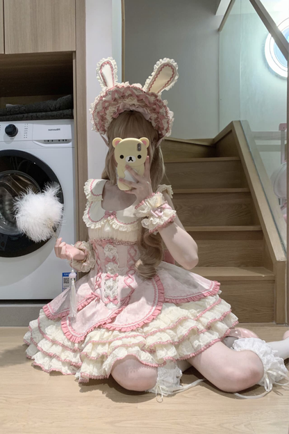Magical Girl Lolita Dress + Bonnet + Pendant + Sleeves