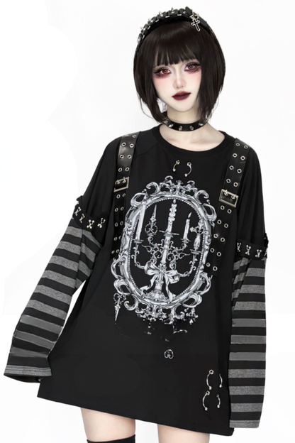 Painted hypoxia raglan blouse