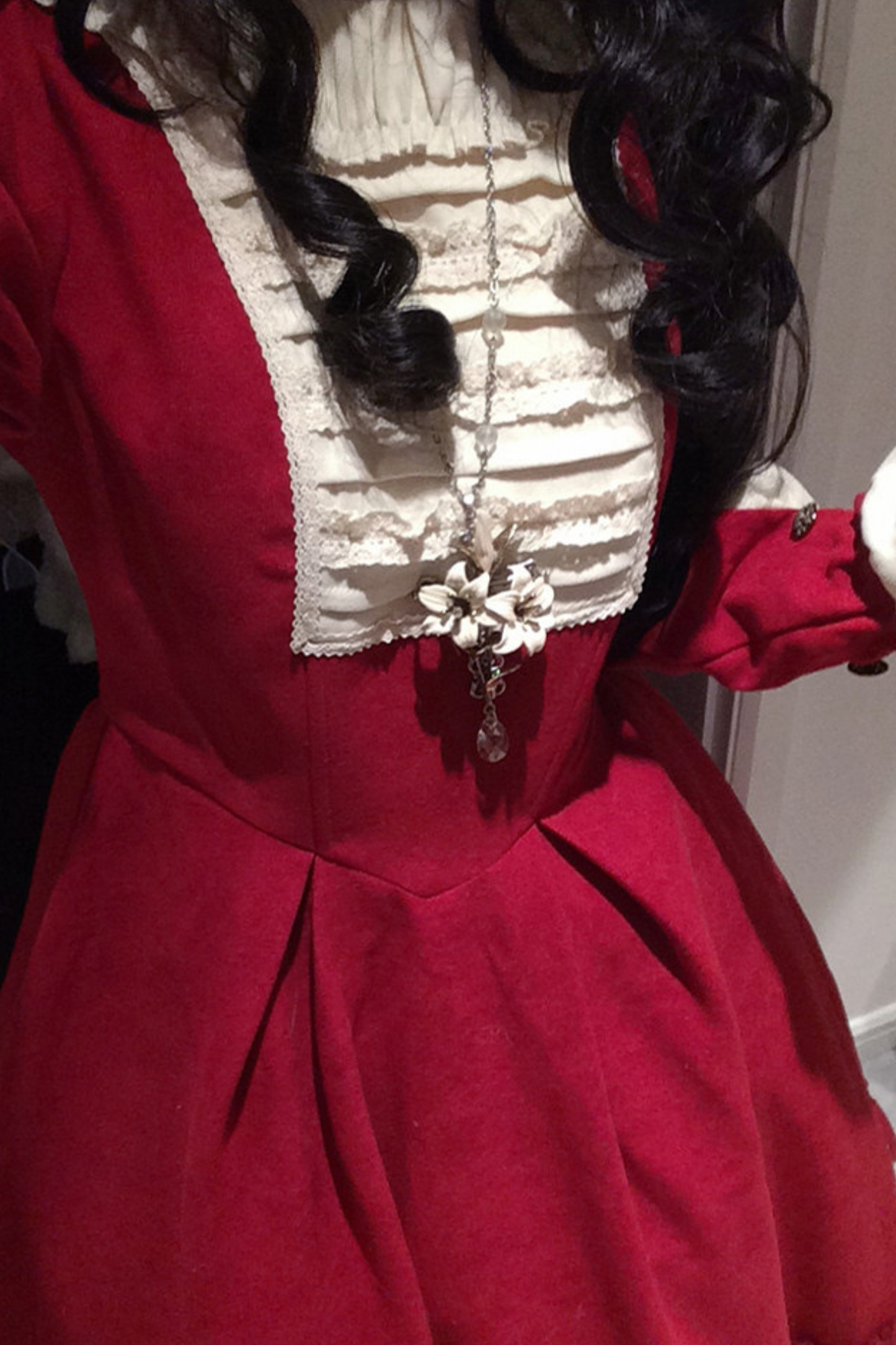 レースラッフルロリータドレス+リボン