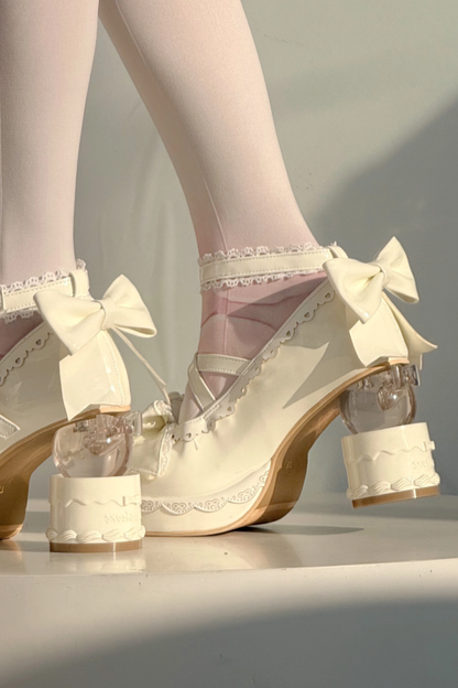 リボンレースロリータクリスタルヒール