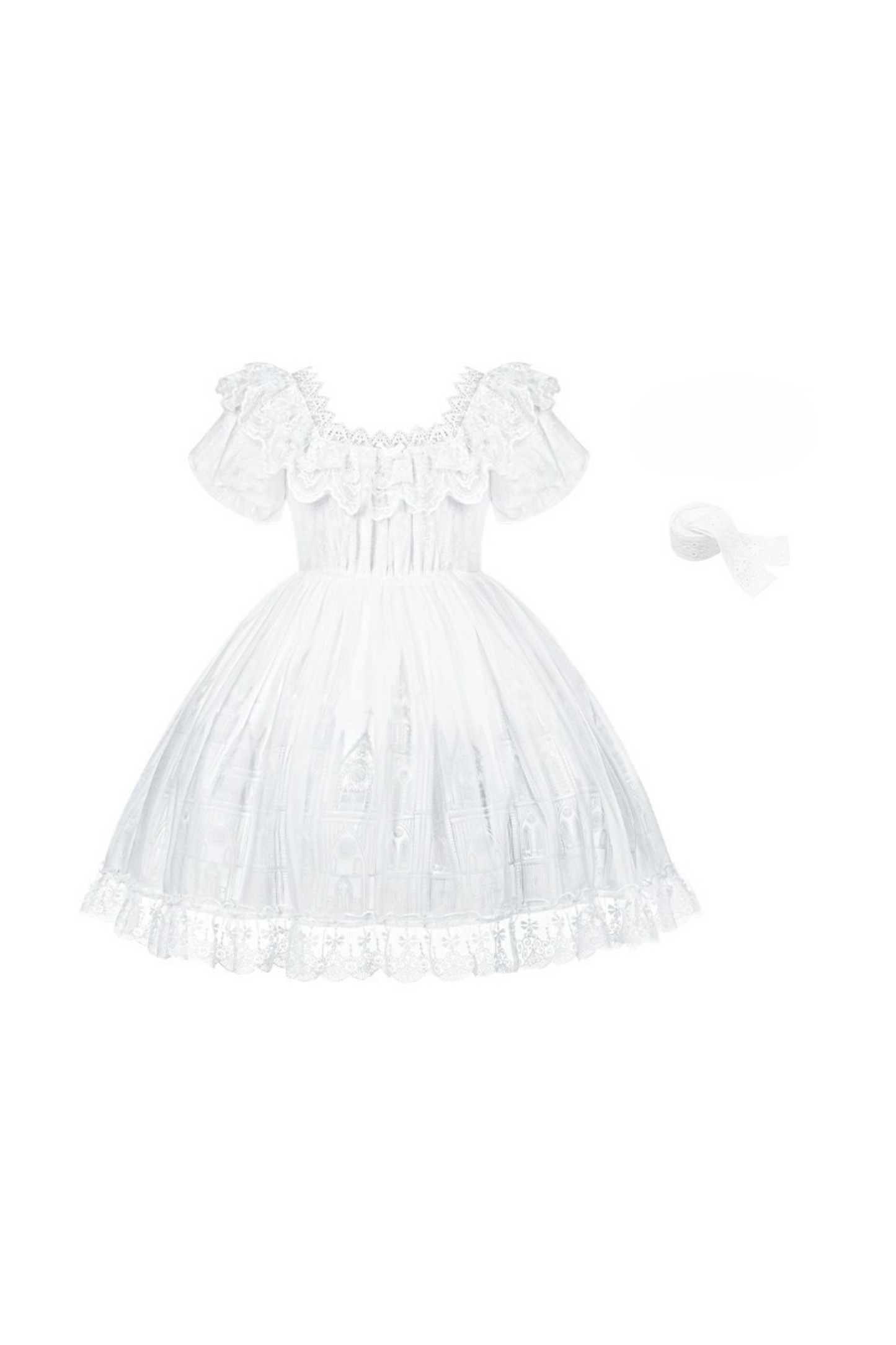 ゴシックツインズロリータドレス＋ハンドスリーブ＋ネックレス＋ヘッドバンド＋ベール＋コルセット＋取り外し可能カーテン＋コサージュ