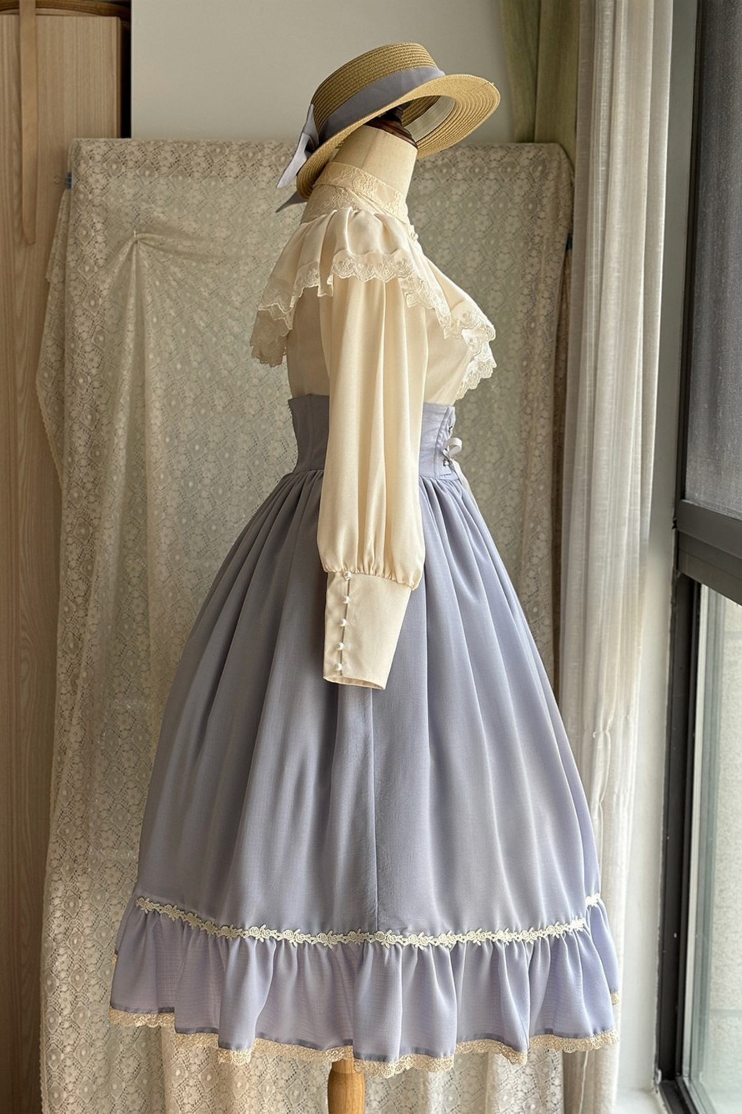 Sketch Wild Rose Elegant Herringbone Lolita Skirt