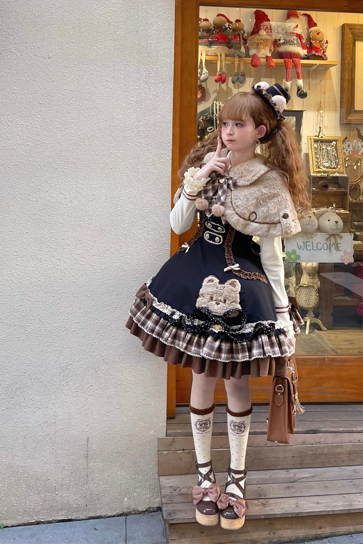 Bear Lolita Jumper Skirt + Top + Cape + Hat