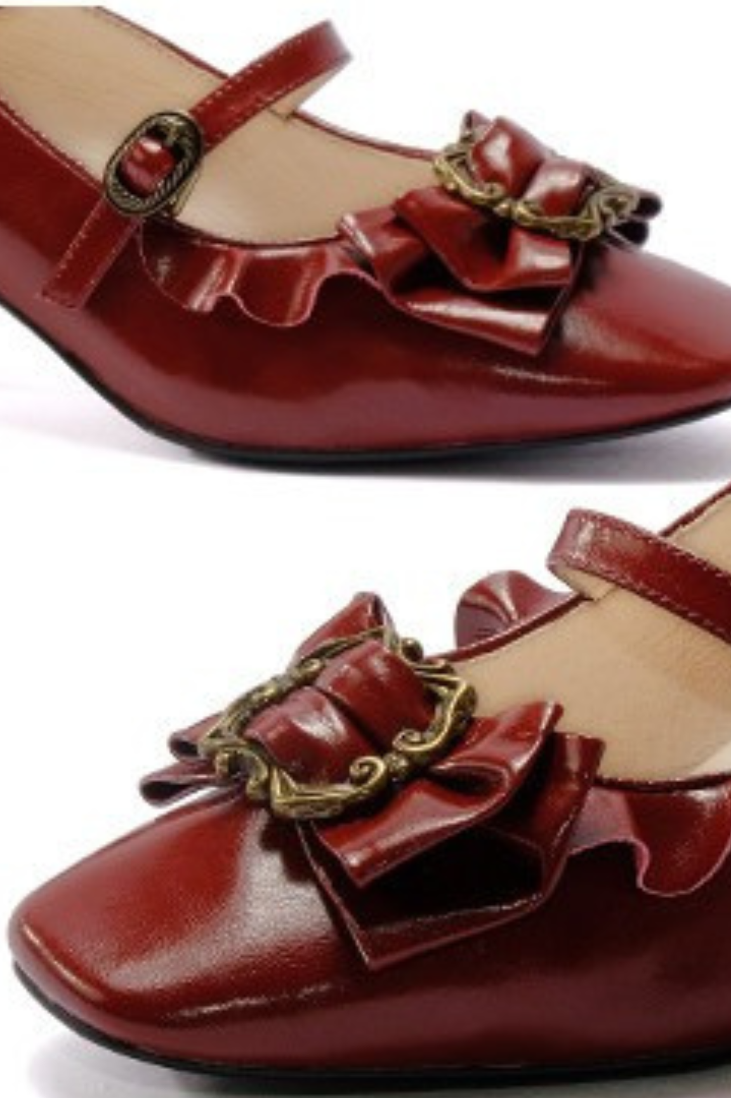 レザーリボンフリルロリータヒール