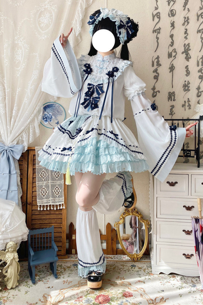 [3월 18일 예약마감] 차이나 드림 원피스 + 점퍼 스커트 + 소매 + 레그 워머 + 머리띠 + 칼라 + 클립 + 리본 + 공주 소매