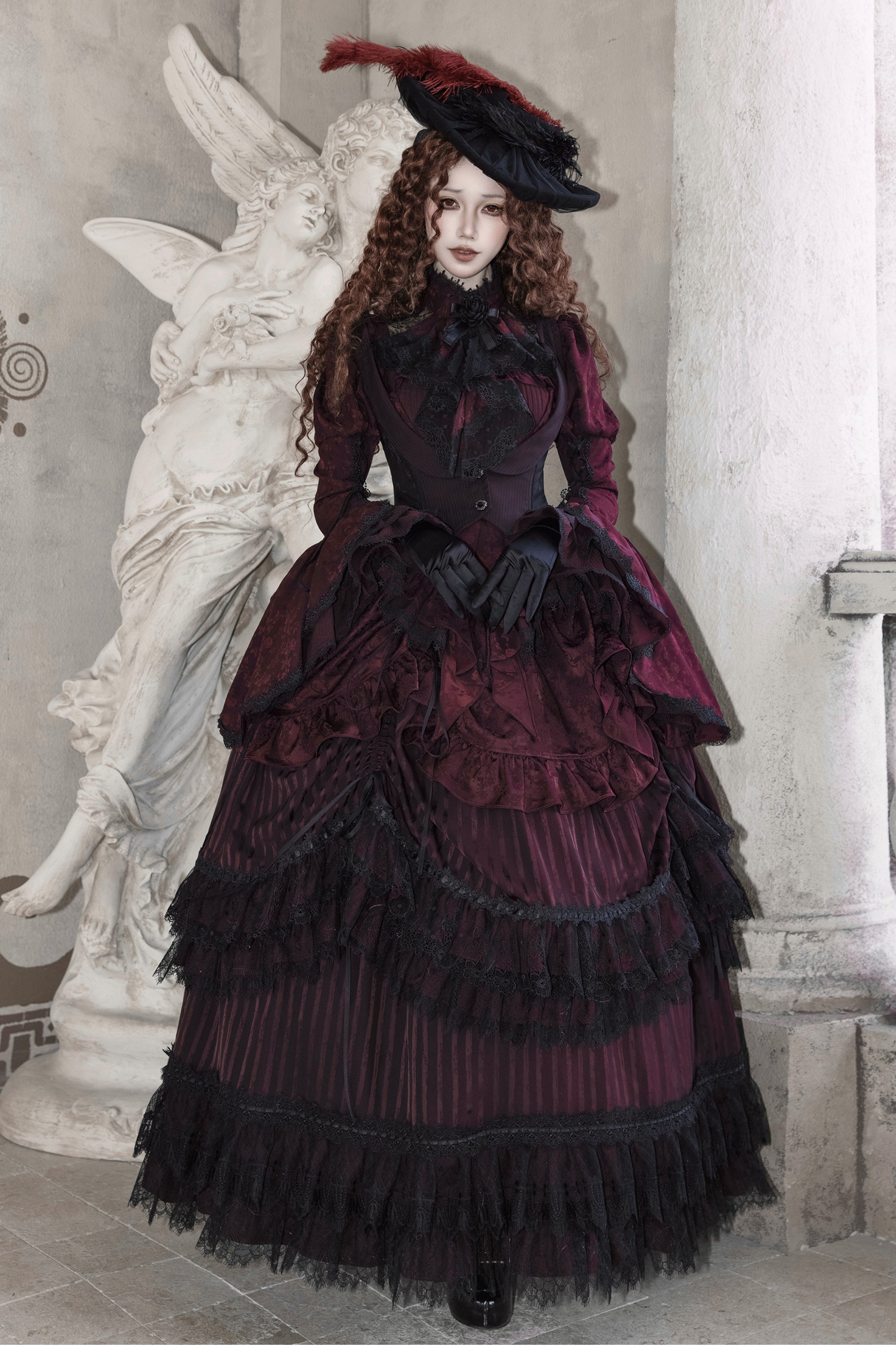 [3월 16일 예약마감] 빅토리아 릴리스 고딕 로리타 셔츠 + 조끼 + 스커트