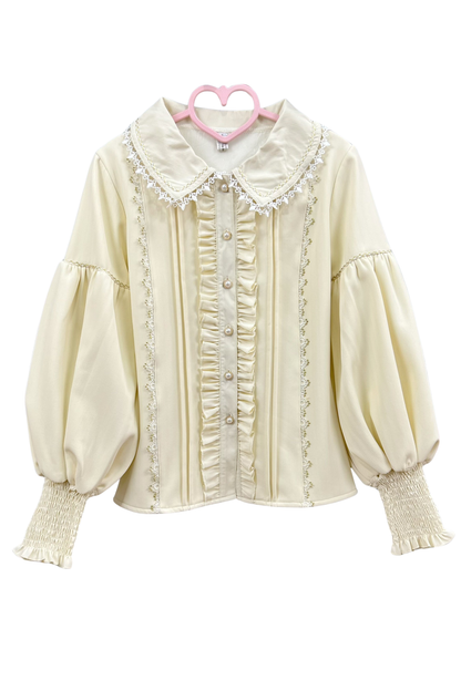 Retro Chic Lolita Shirt + Lace-up High Waist Lolita Skirt