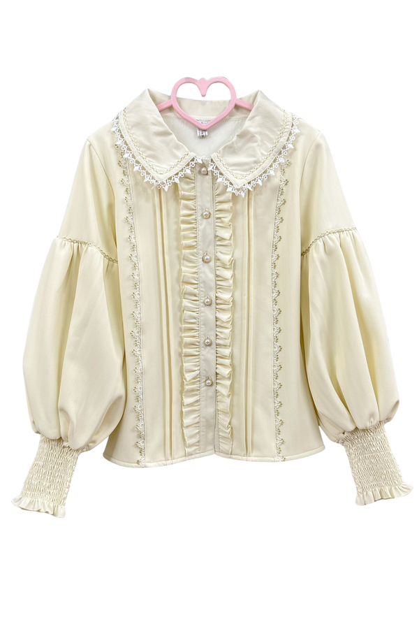 Retro Chic Lolita Shirt + Lace-up High Waist Lolita Skirt