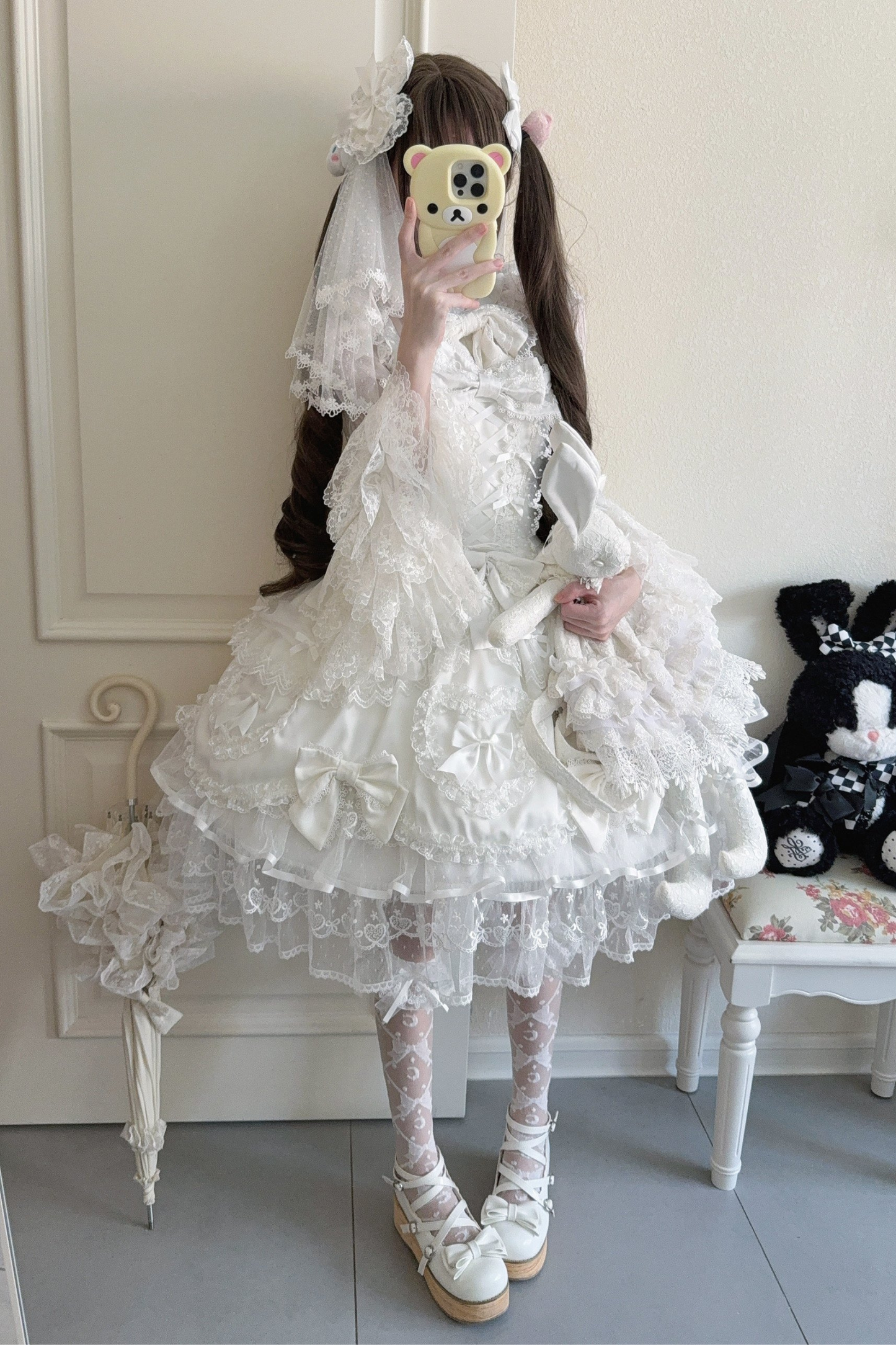 Sweetheart Lolita Dress + Ribbon + Veil