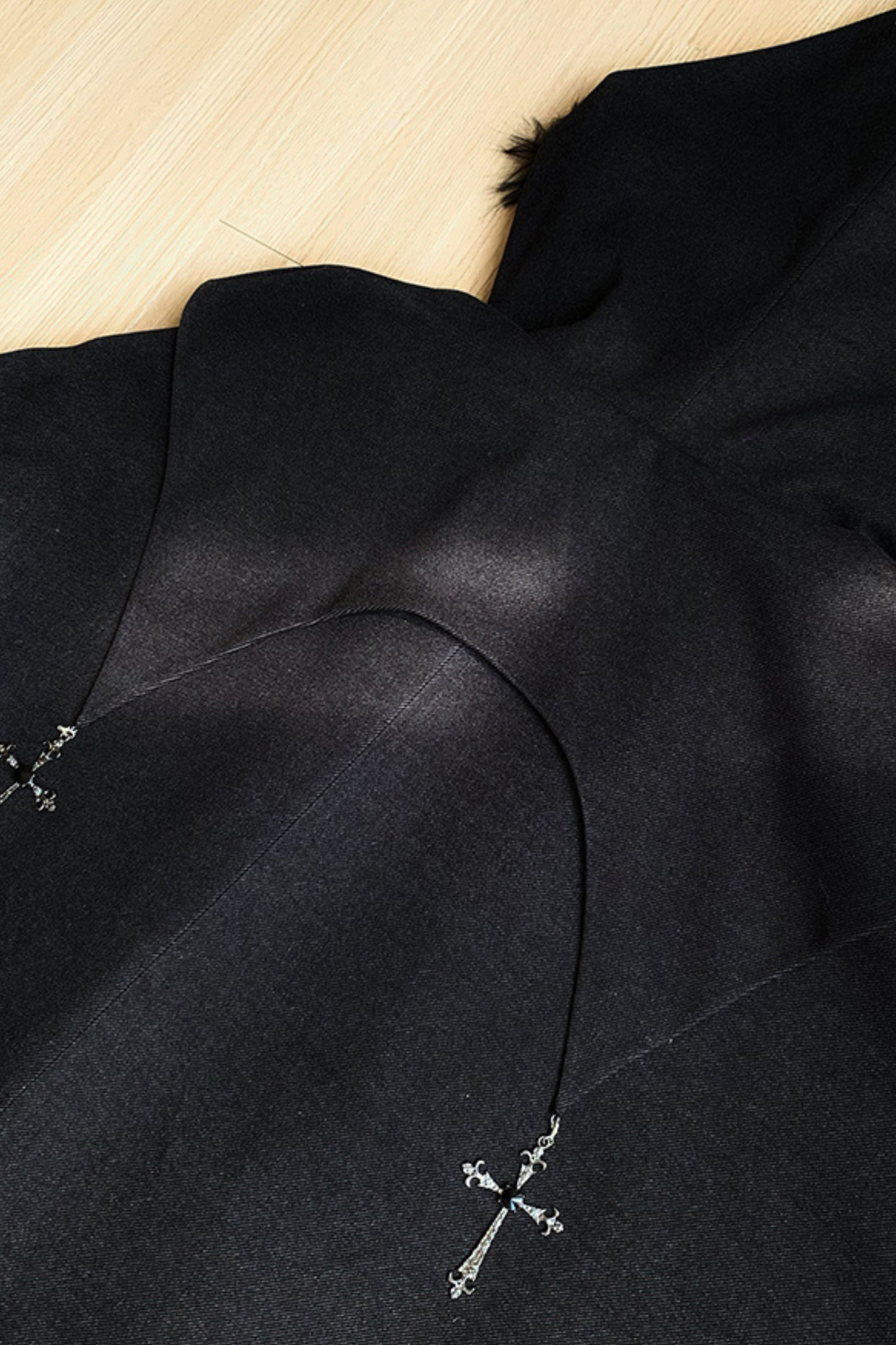 ダークゴシックフリースフードマント