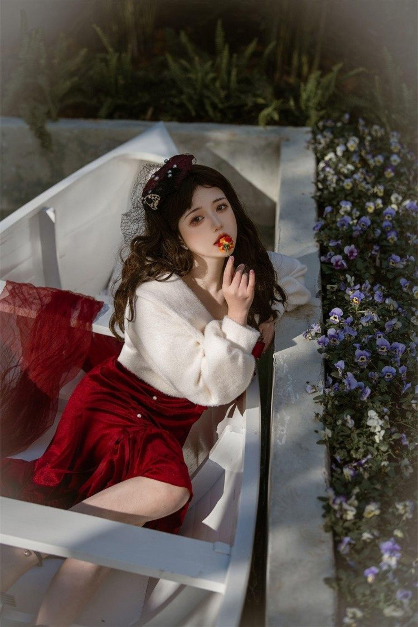 Mermaid Asymmetrical Camisole Dress + Ribbon Jacket