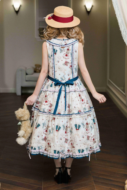Retro Bear Puff Sleeve Dress + Sleeveless Dress