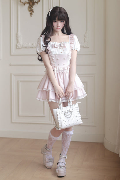 Ecomi Satin-Lagenkleid