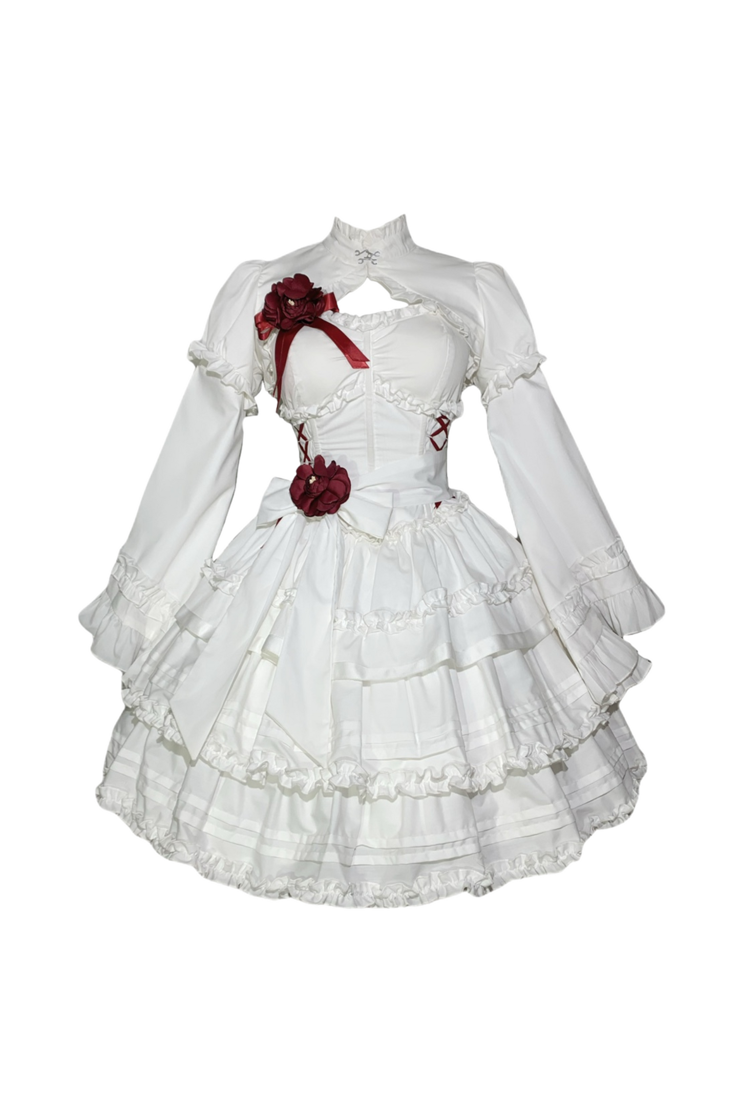 ゴシックレトロヘリンボーンウエストスリミングロリータドレス