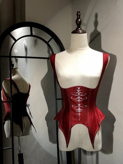 【12月3日予約締切】inverted spell contract ダークゴシックウィッチレッドドレスフルセット＋シャツ＋ベスト＋スカート