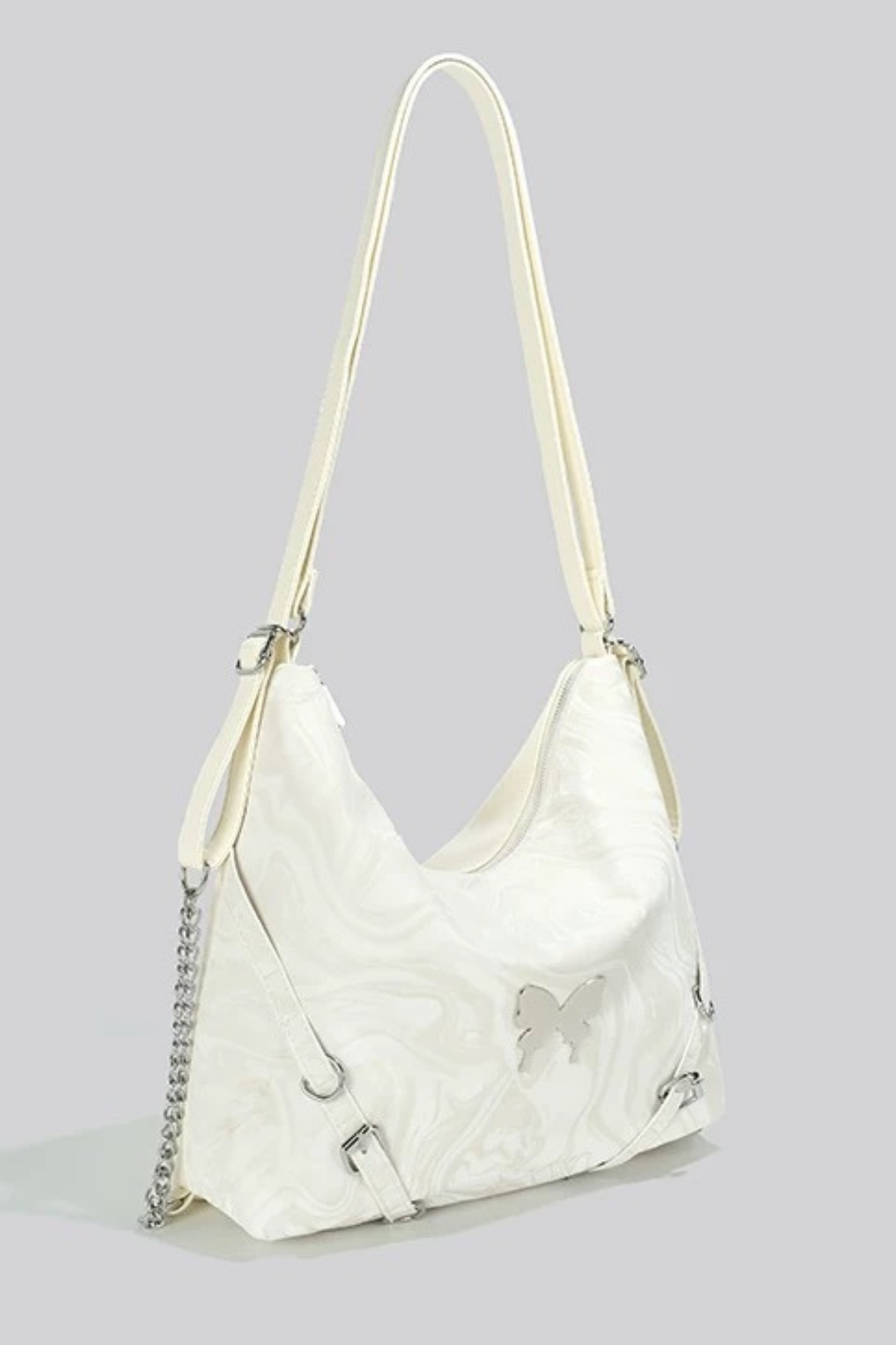 Silver Butterfly Wan Shoulder Bag