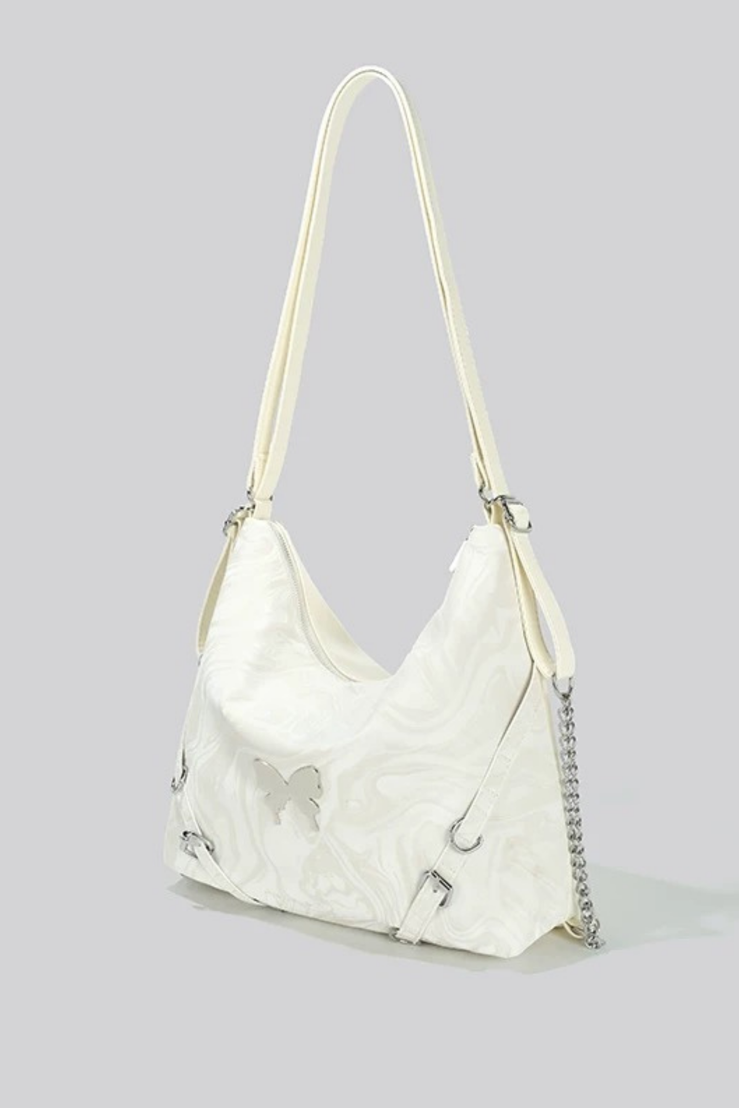 Silver Butterfly Wan Shoulder Bag