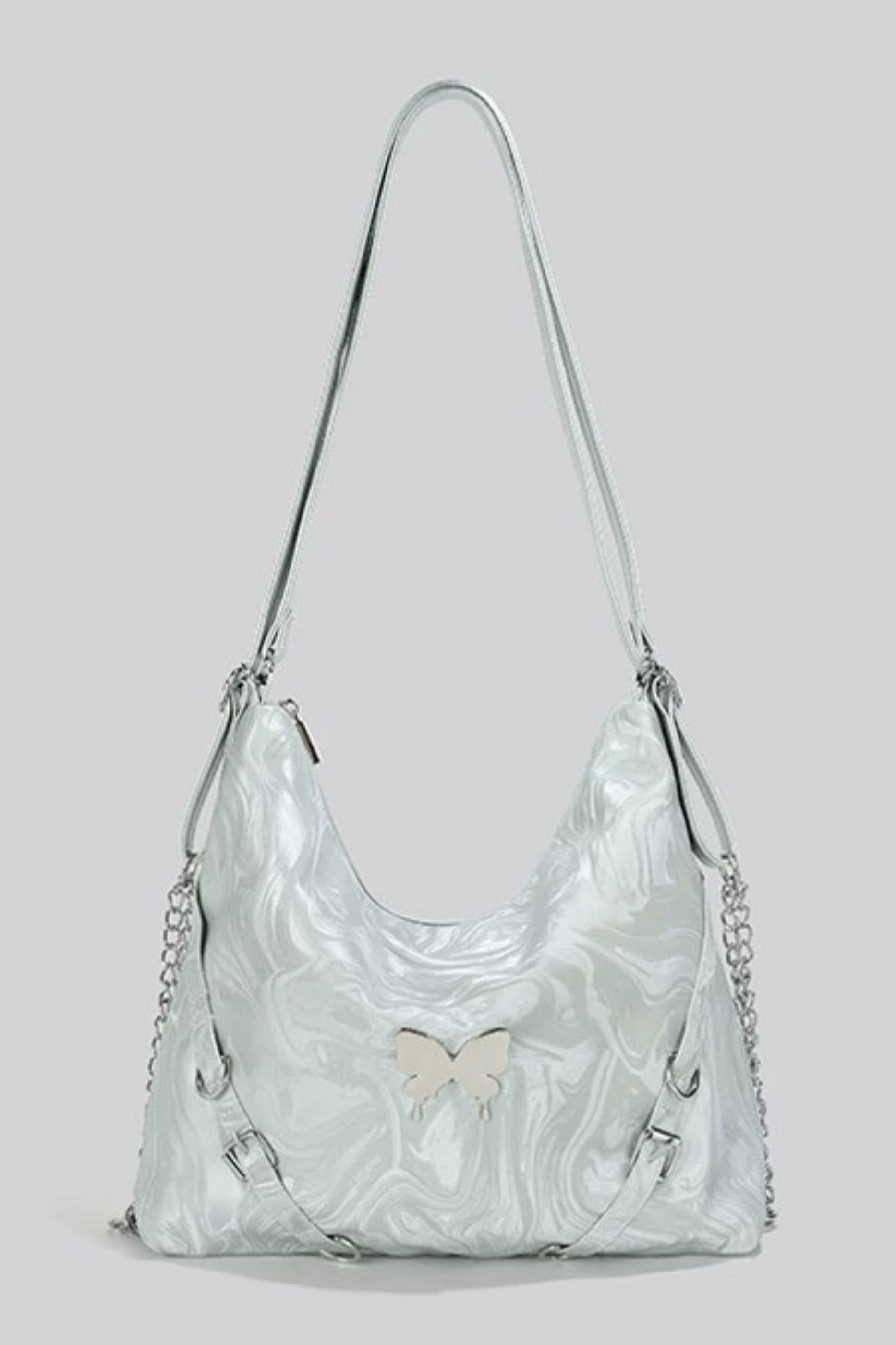 Silver Butterfly Wan Shoulder Bag – Belchic Silver Butterfly Wan Shoulder Bag – Belchic