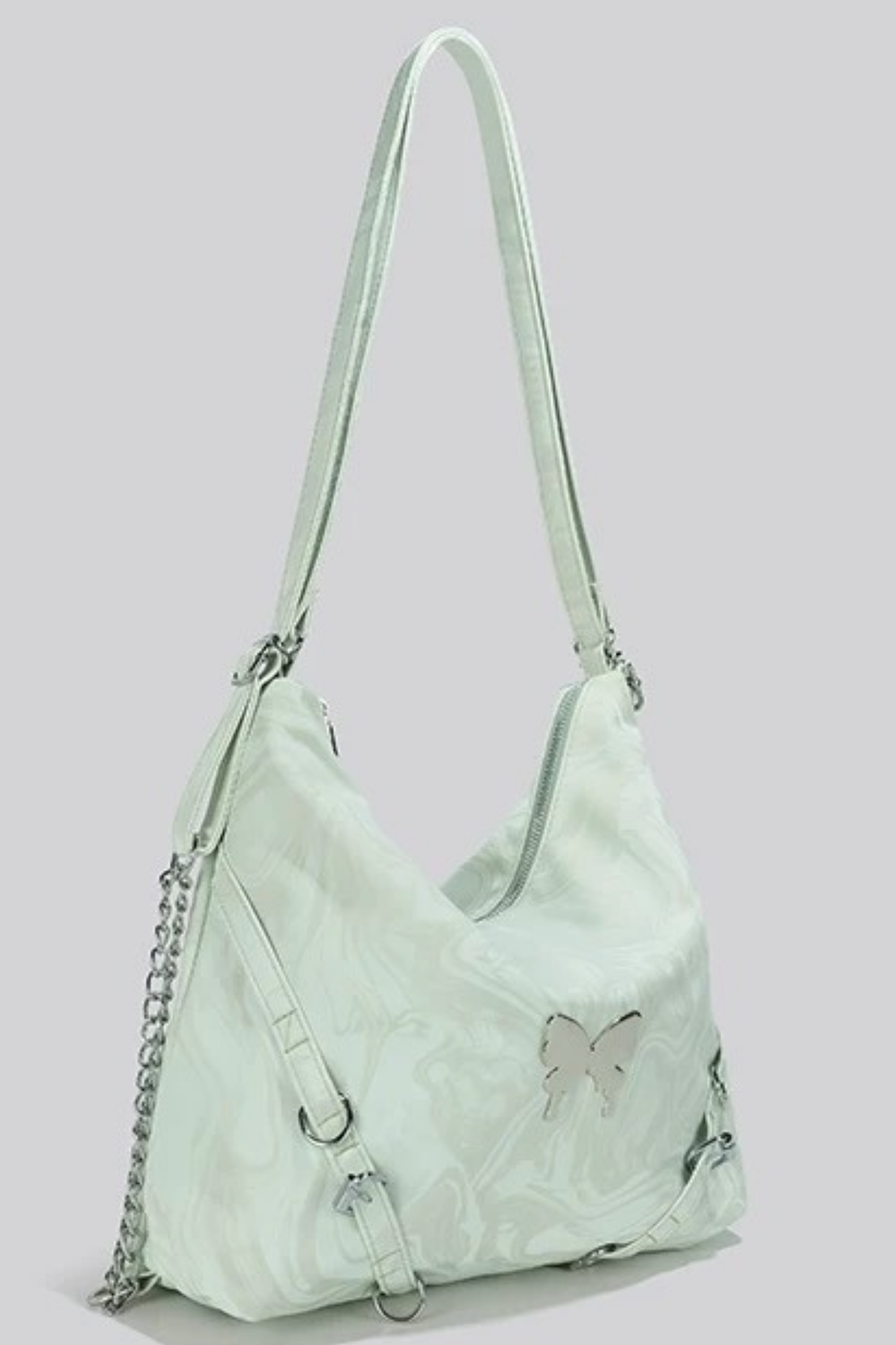 Silver Butterfly Wan Shoulder Bag