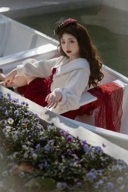 Mermaid Asymmetrical Camisole Dress + Ribbon Jacket