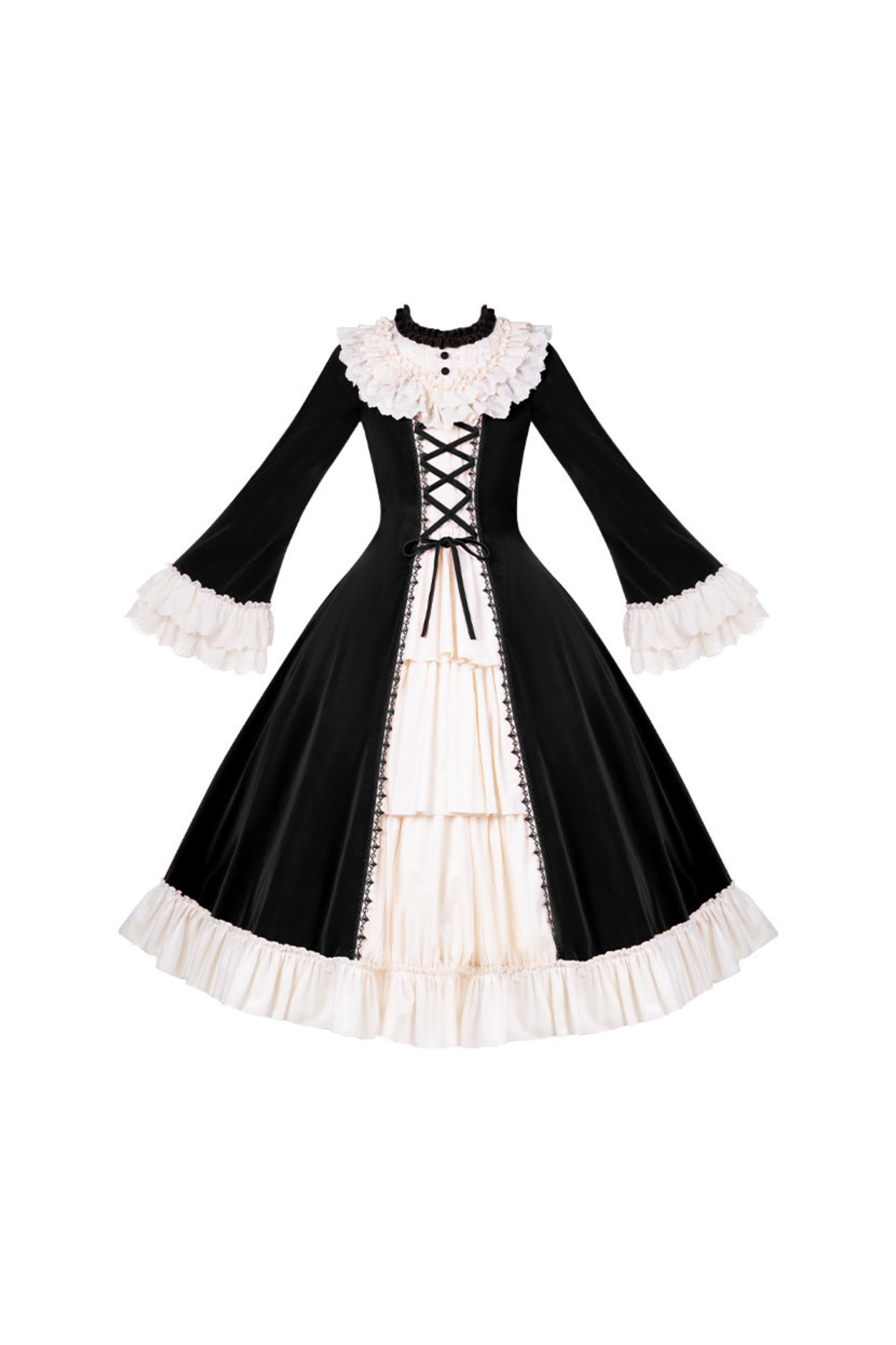 クラシカルエレガントドレス+カラー+リボン+ハット