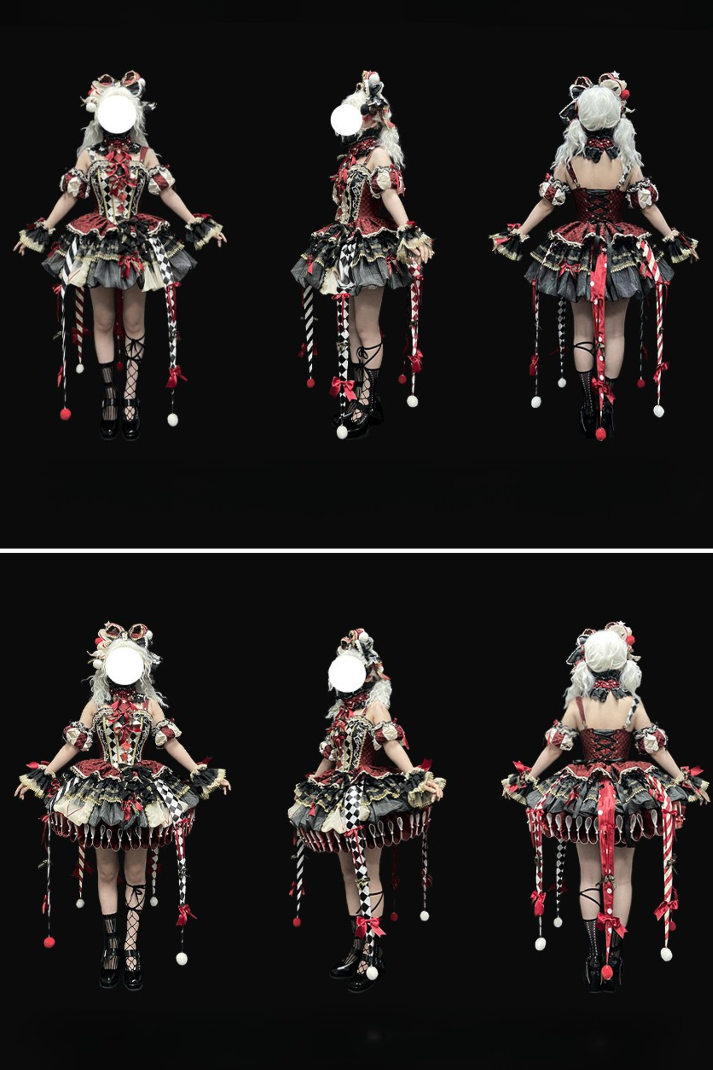 【12月26日予約締切】サーカスクイーンブラックアンドレッドロリータピエロドレス＋フルセットA/B