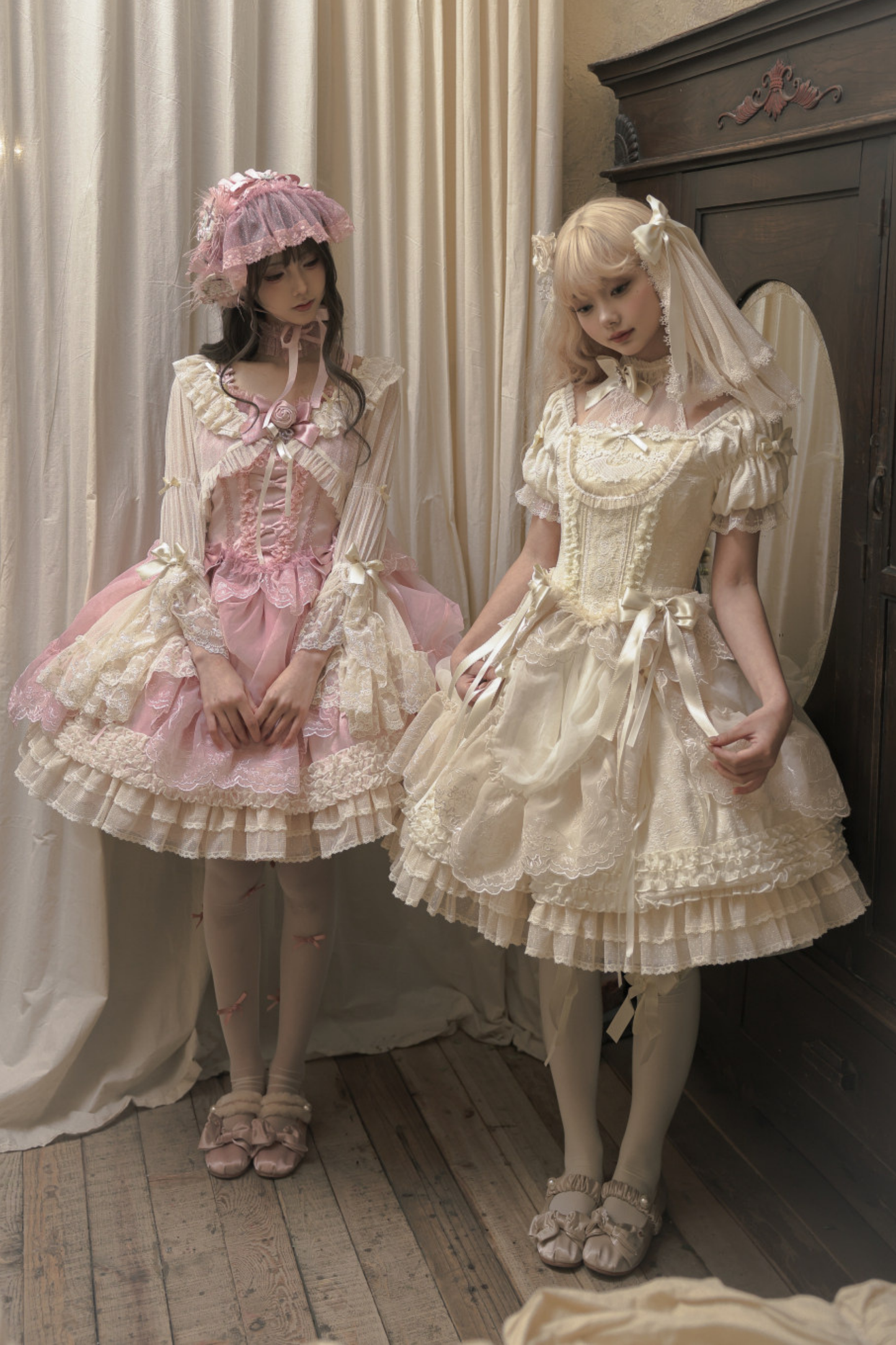 Moon River Lolita Puff Sleeve Top + Vest + Skirt