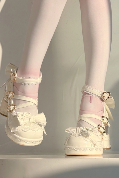 リボンレースロリータクリスタルヒール