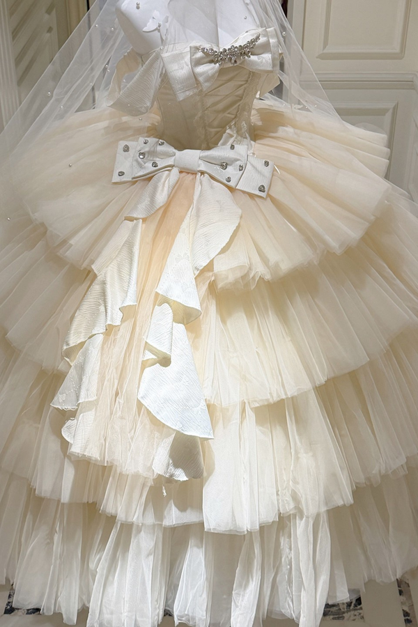 [Pre-order Deadline: March 31] Eternal Gemstone Wedding Skirt + Shawl + Sleeves + Veil + Tail