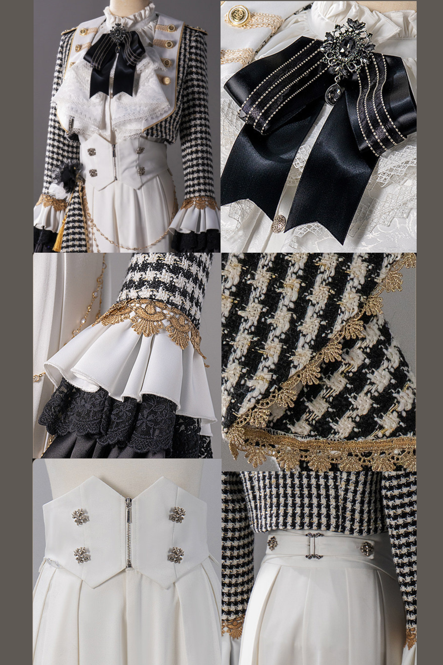 【予約商品】チャーチクワイアゴシックロリータハウンドストゥースドレスアンドプリンススーツフルセット＋コンプリートセット＋ハット