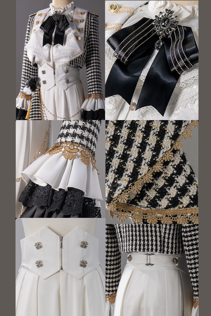 【予約商品】チャーチクワイアゴシックロリータハウンドストゥースドレスアンドプリンススーツフルセット＋コンプリートセット＋ハット