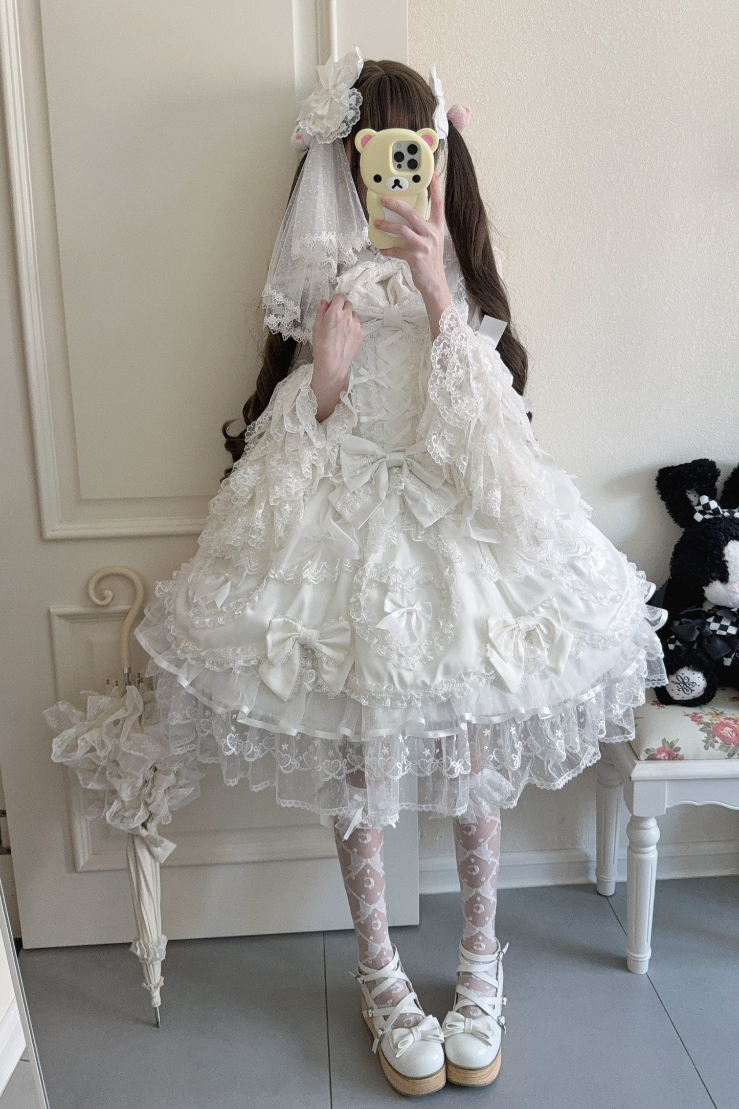 Sweetheart Lolita Dress + Ribbon + Veil