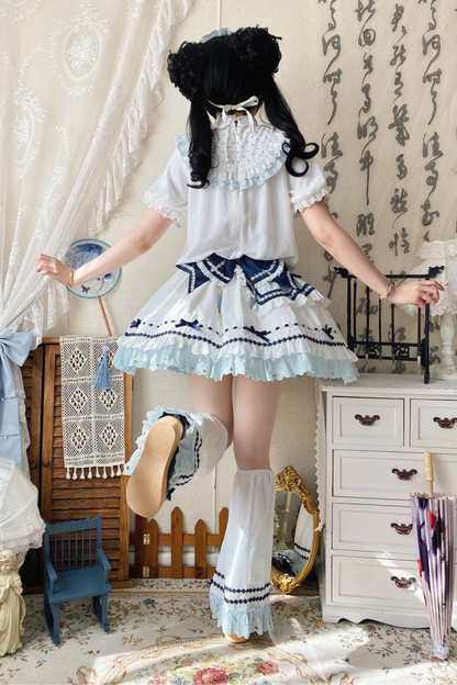 [3월 18일 예약마감] 차이나 드림 원피스 + 점퍼 스커트 + 소매 + 레그 워머 + 머리띠 + 칼라 + 클립 + 리본 + 공주 소매