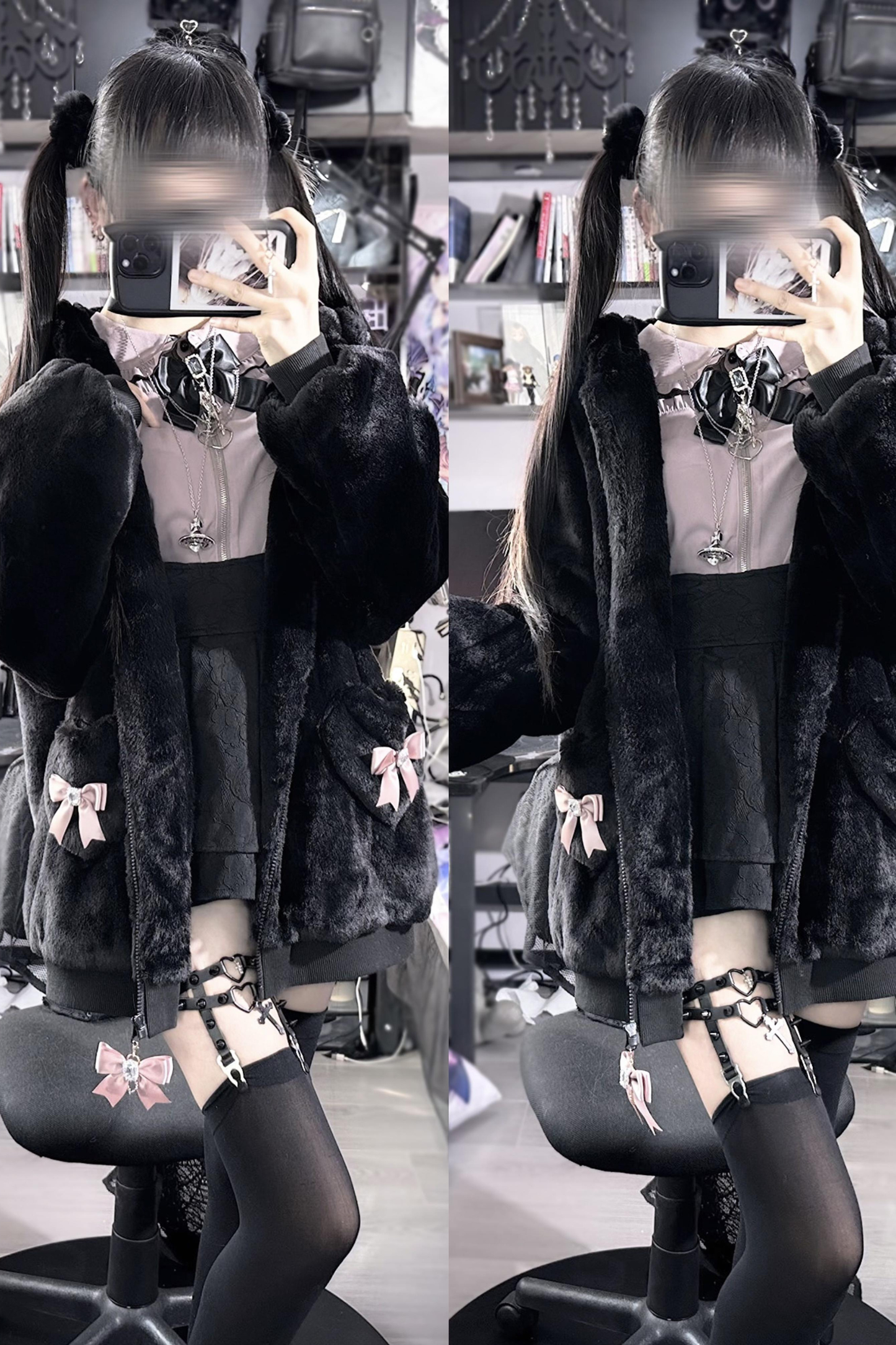 猫耳ぬいぐるみフードジャケット