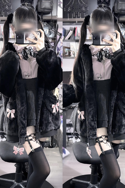 猫耳ぬいぐるみフードジャケット